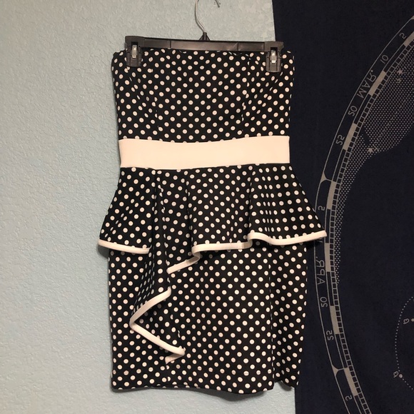 Emerald Sundae Dresses & Skirts - 5/$25 Emerald Sundae Polka peplum body con dress